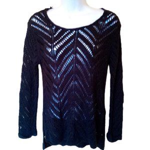 HI Low Delicate Black Sweater Size XS